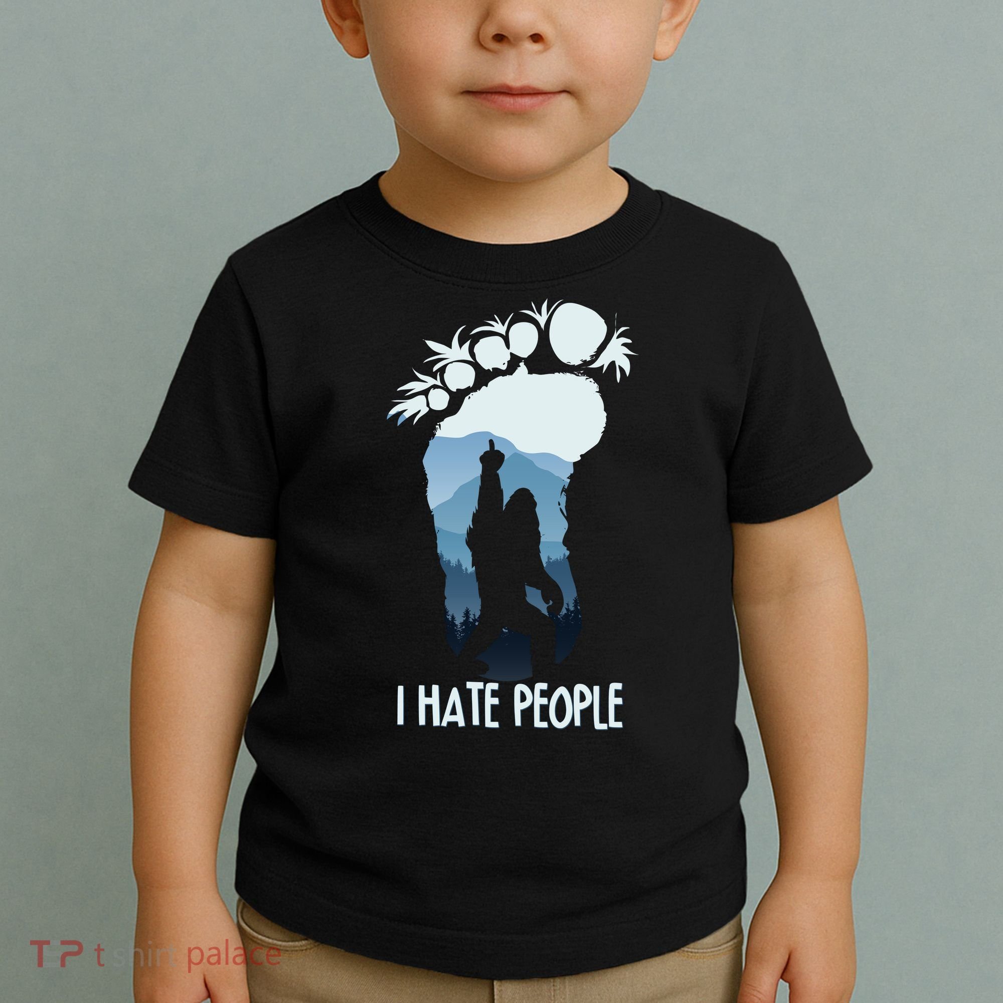 Funny Bigfoot I Hate People Toddler T-Shirt