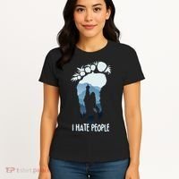 Funny Bigfoot I Hate People Women's T-Shirt thumb 4