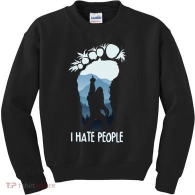 Funny Bigfoot I Hate People Kids Sweatshirt