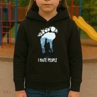 Funny Bigfoot I Hate People Kids Hoodie thumb 3