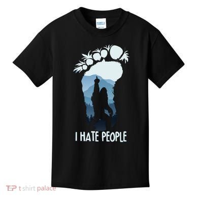 Funny Bigfoot I Hate People Kids T-Shirt