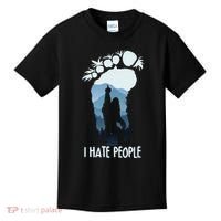 Funny Bigfoot I Hate People Kids T-Shirt thumb 0