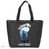 Funny Bigfoot I Hate People Tote Bag thumb 0