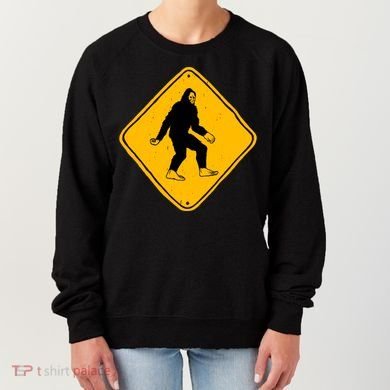 Funny Bigfoot Road Sign Women's Sweatshirt