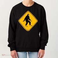 Funny Bigfoot Road Sign Women's Sweatshirt thumb 0