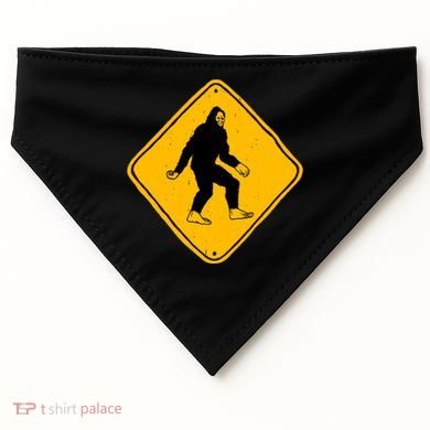 Funny Bigfoot Road Sign USA-Made Doggie Bandana