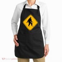 Funny Bigfoot Road Sign Apron thumb 2