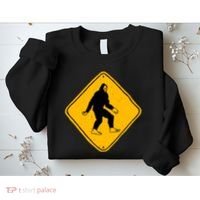 Funny Bigfoot Road Sign Sweatshirt thumb 2