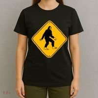 Funny Bigfoot Road Sign T-Shirt thumb 4
