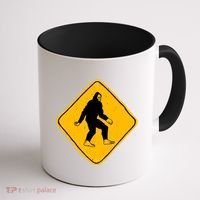 Funny Bigfoot Road Sign Coffee Mug thumb 1