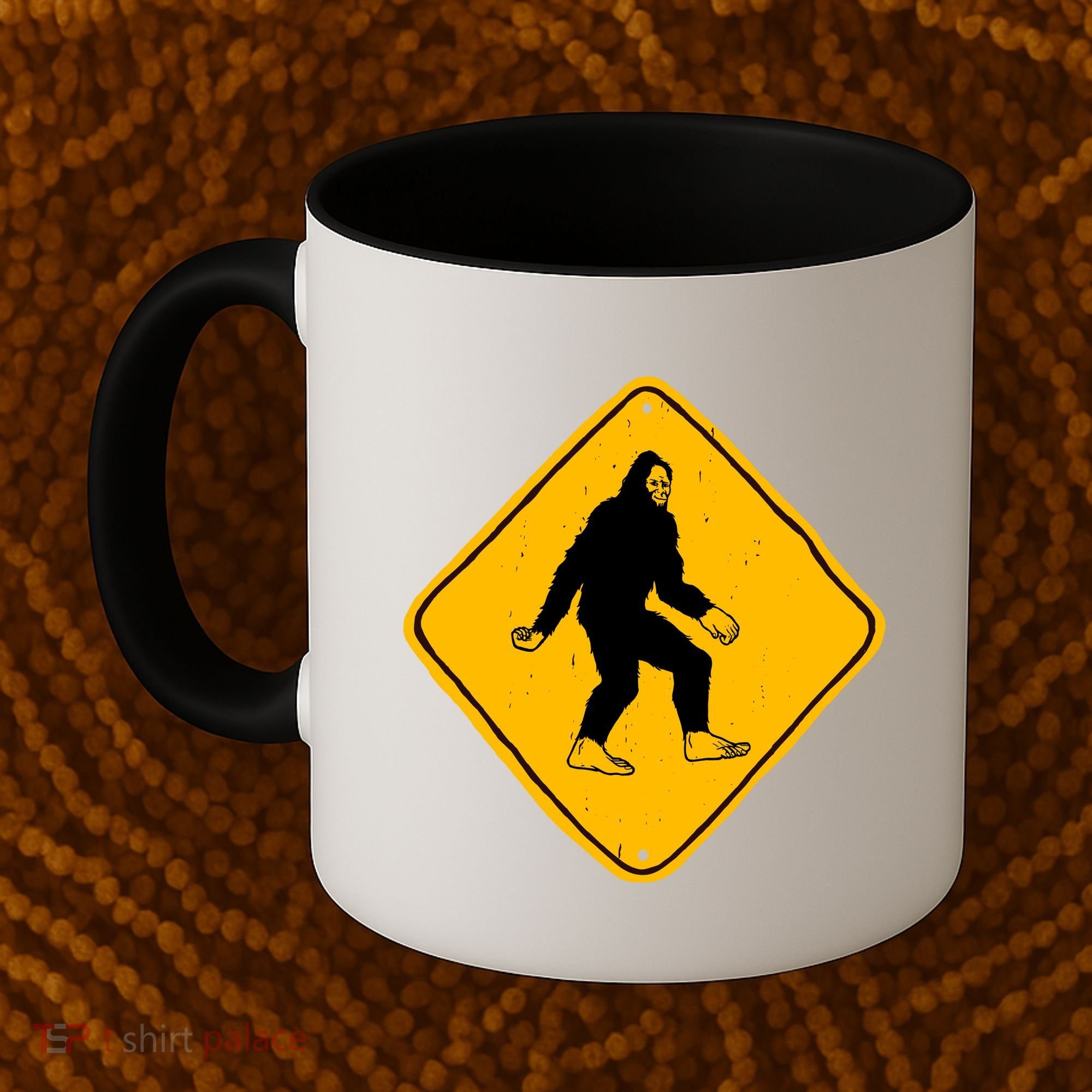 Funny Bigfoot Road Sign Coffee Mug