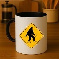 Funny Bigfoot Road Sign Coffee Mug thumb 4