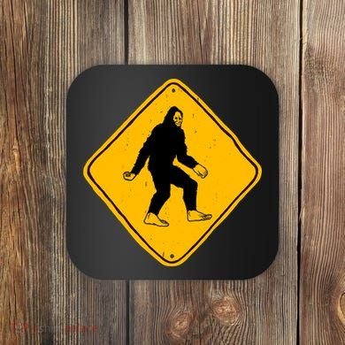Funny Bigfoot Road Sign Coaster