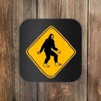 Funny Bigfoot Road Sign Coaster thumb 0