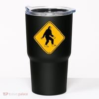 Funny Bigfoot Road Sign Tumbler thumb 0