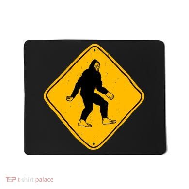 Funny Bigfoot Road Sign Mousepad