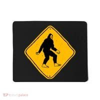 Funny Bigfoot Road Sign Mousepad thumb 0