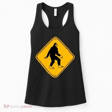 Funny Bigfoot Road Sign Women's Tank Top