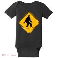 Funny Bigfoot Road Sign Baby Bodysuit thumb 0