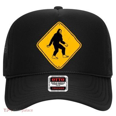 Funny Bigfoot Road Sign Hat