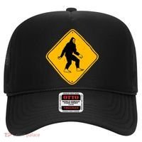Funny Bigfoot Road Sign Hat thumb 0