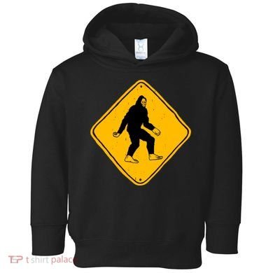 Funny Bigfoot Road Sign Toddler Hoodie