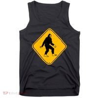 Funny Bigfoot Road Sign Tank Top thumb 0