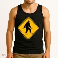 Funny Bigfoot Road Sign Tank Top thumb 3