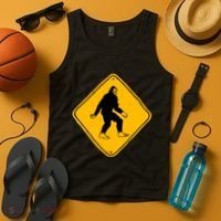 Funny Bigfoot Road Sign Tank Top thumb 4