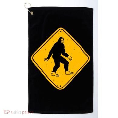 Funny Bigfoot Road Sign Golf Towel
