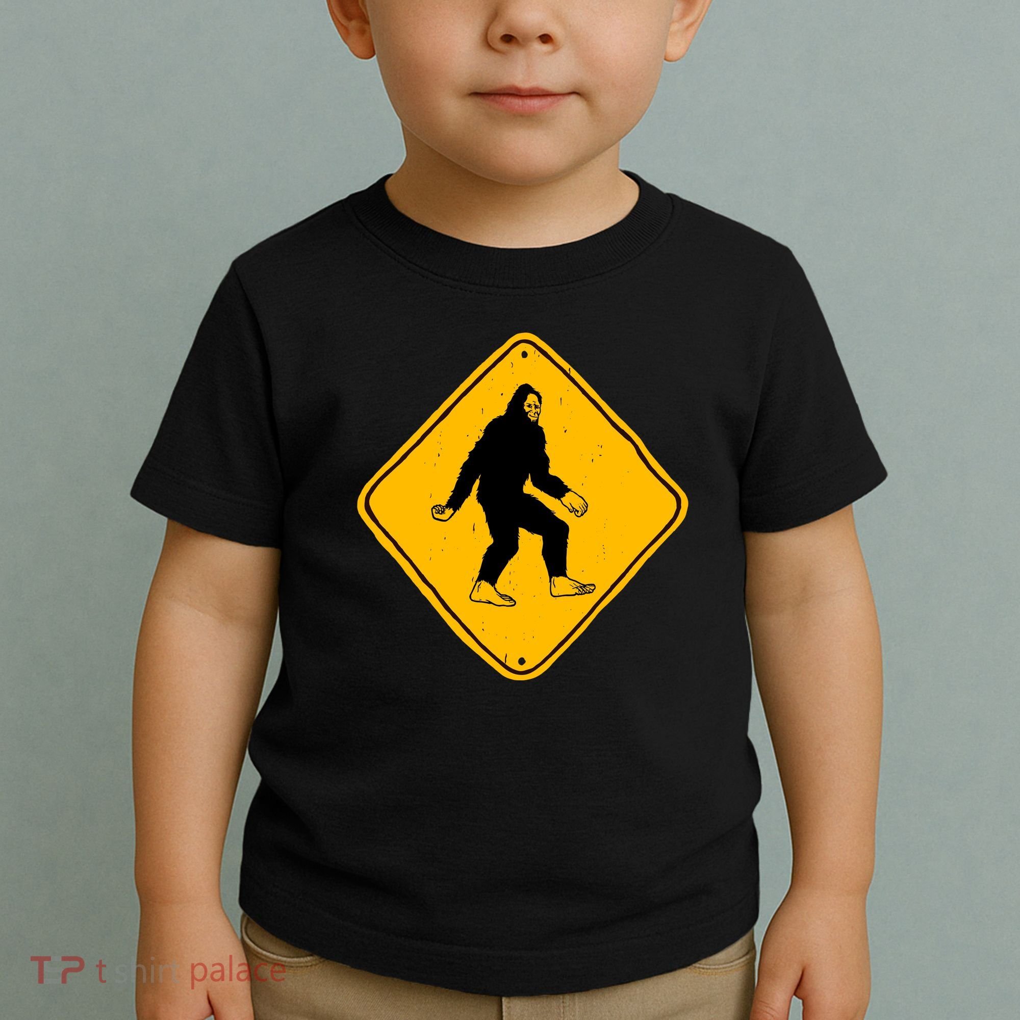 Funny Bigfoot Road Sign Toddler T-Shirt