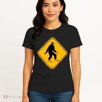 Funny Bigfoot Road Sign Women's T-Shirt thumb 4