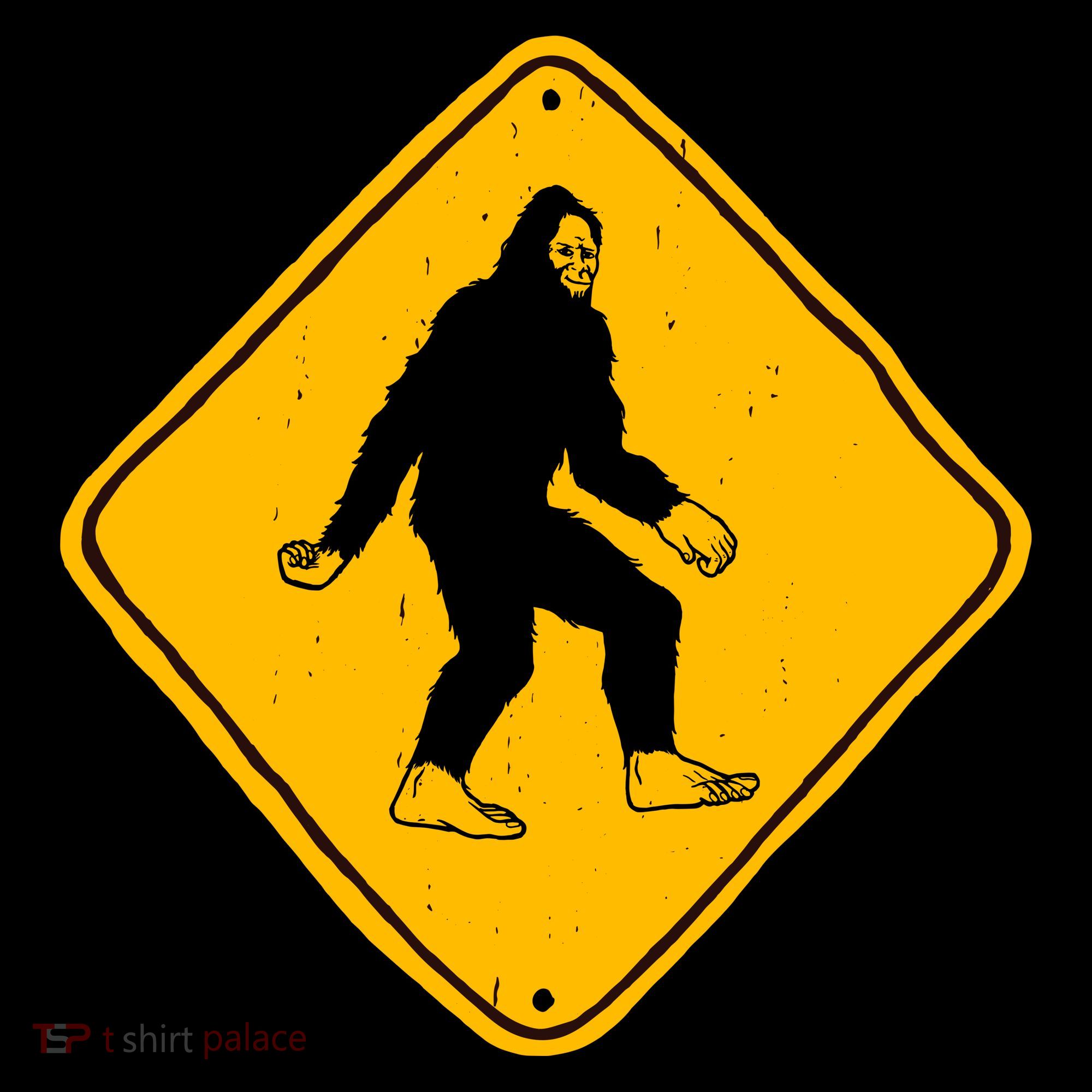 Funny Bigfoot Road Sign Women's T-Shirt