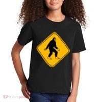 Funny Bigfoot Road Sign Kids T-Shirt thumb 2