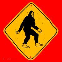 Funny Bigfoot Road Sign Santa Hat thumb 1