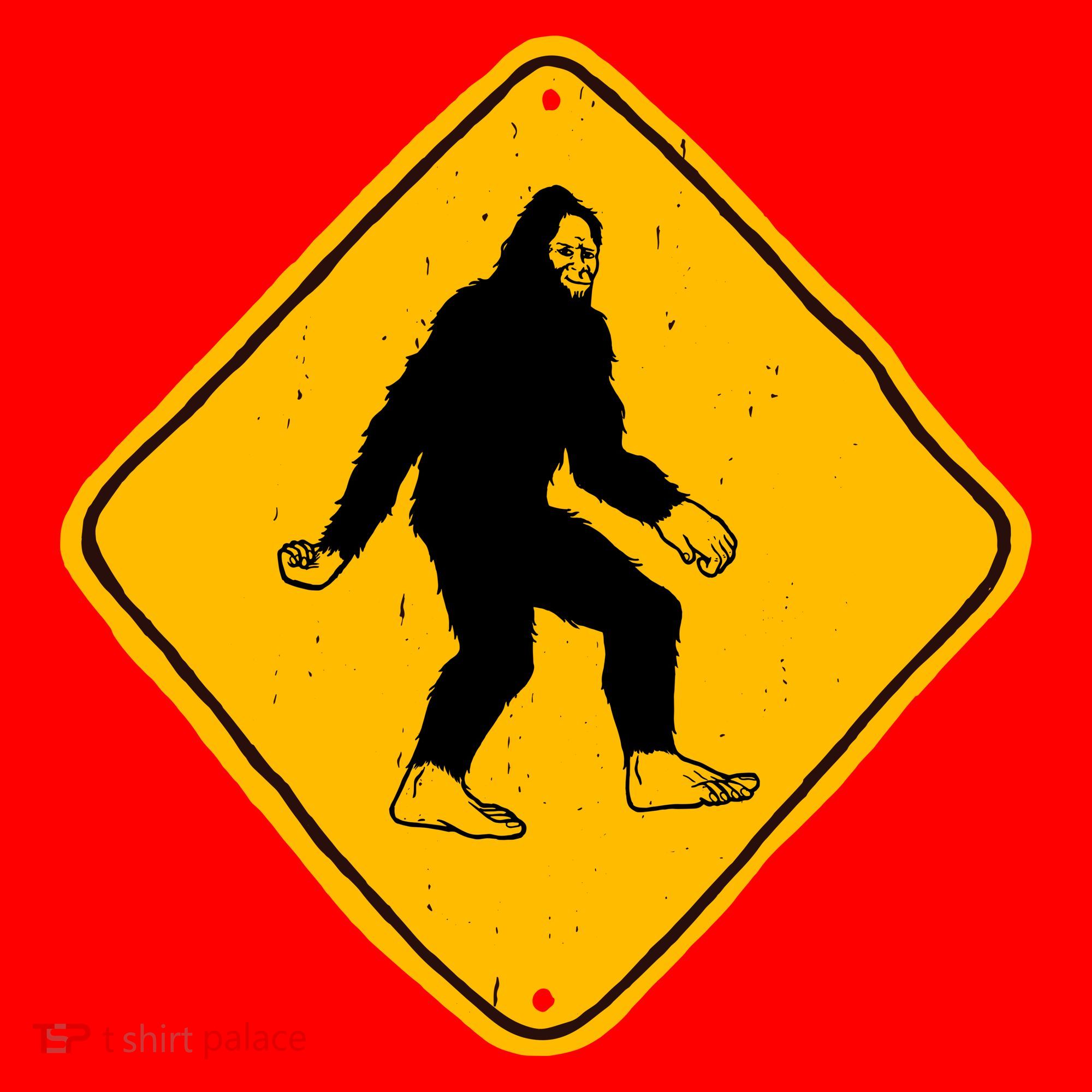 Funny Bigfoot Road Sign Santa Hat