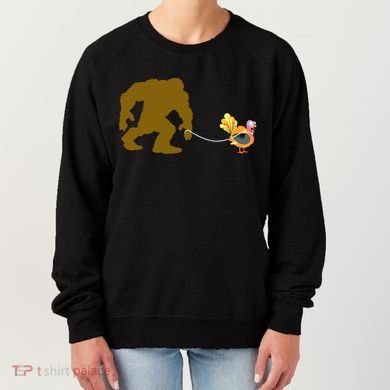 Funny Bigfoot Thanksgiving Turkey Women's Sweatshirt