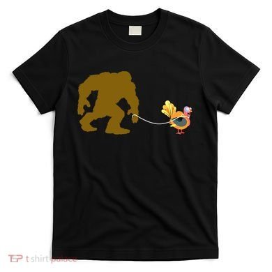 Funny Bigfoot Thanksgiving Turkey T-Shirt