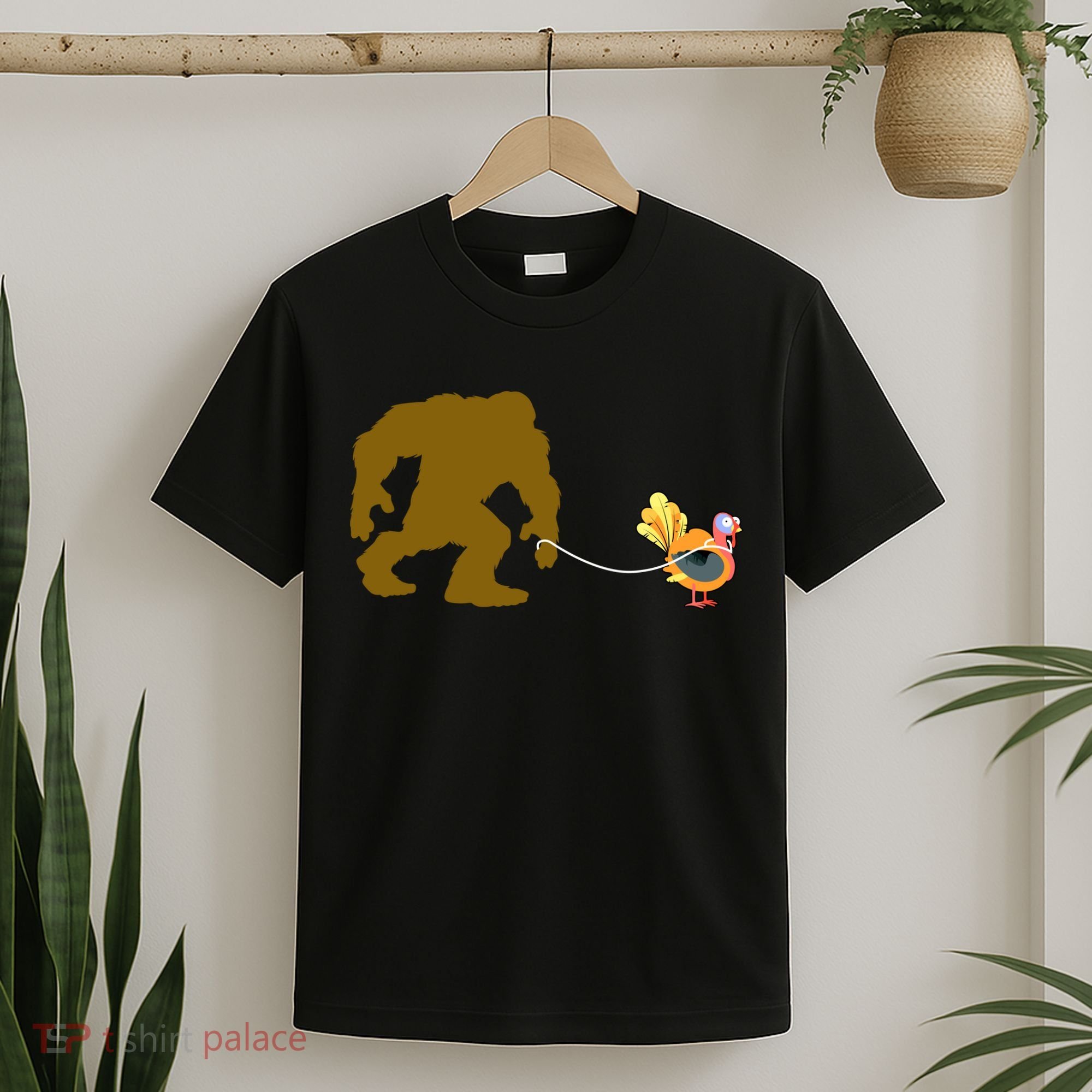Funny Bigfoot Thanksgiving Turkey T-Shirt