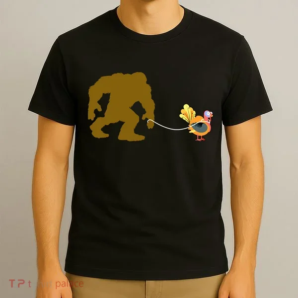 Funny Bigfoot Thanksgiving Turkey T-Shirt