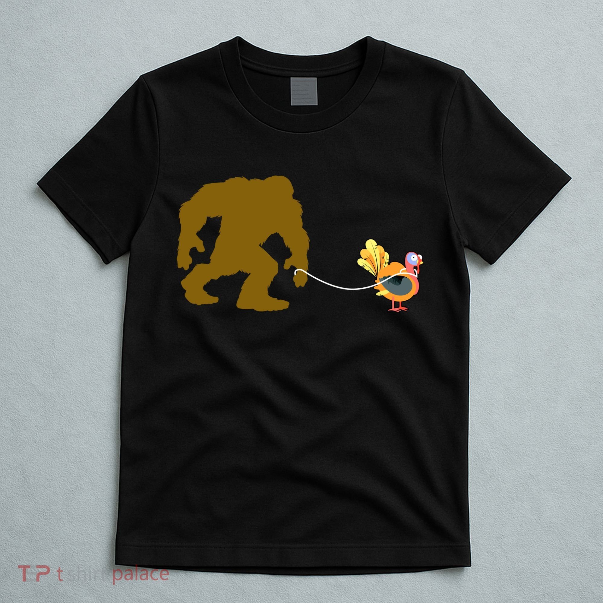 Funny Bigfoot Thanksgiving Turkey T-Shirt