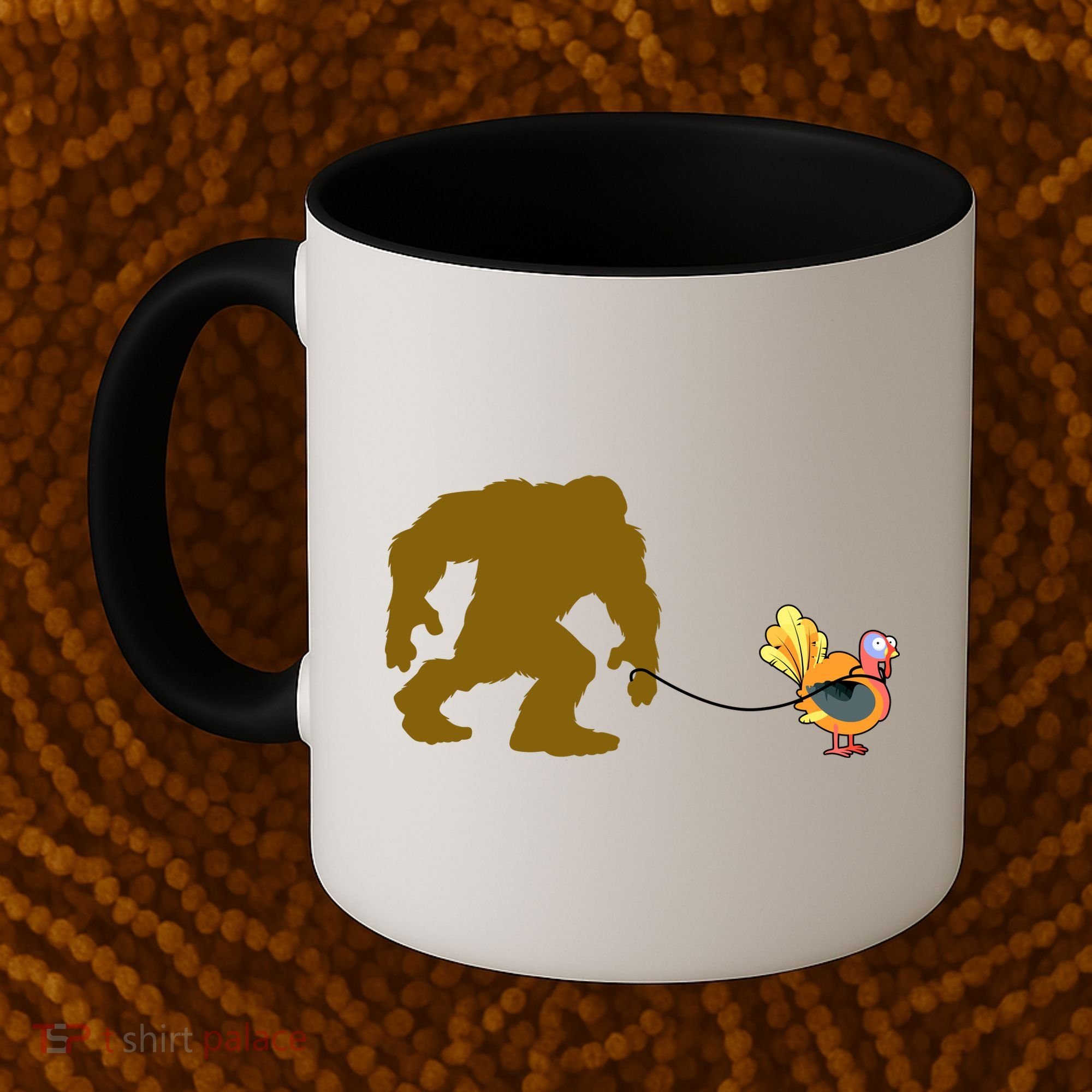Funny Bigfoot Thanksgiving Turkey Coffee Mug