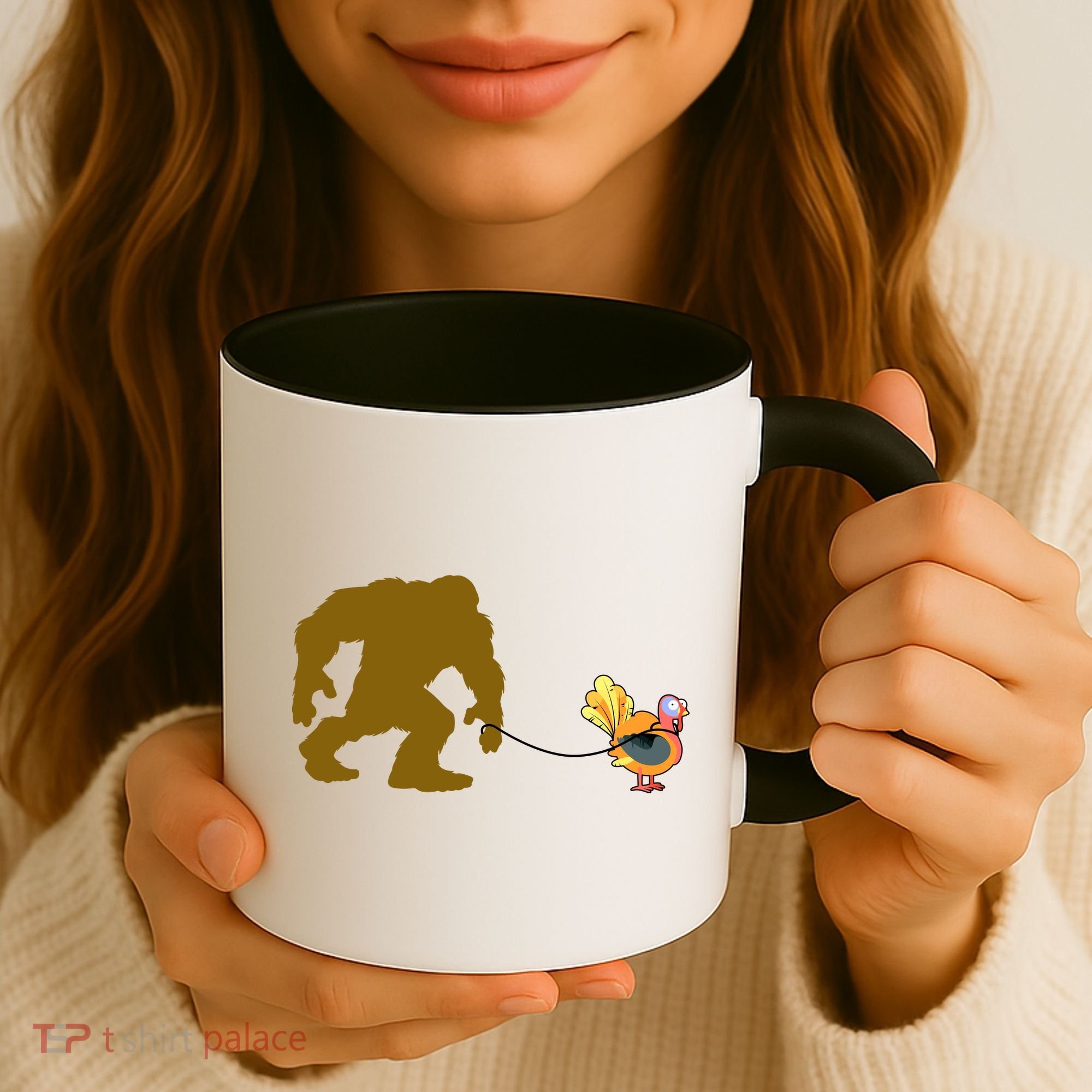 Funny Bigfoot Thanksgiving Turkey Coffee Mug
