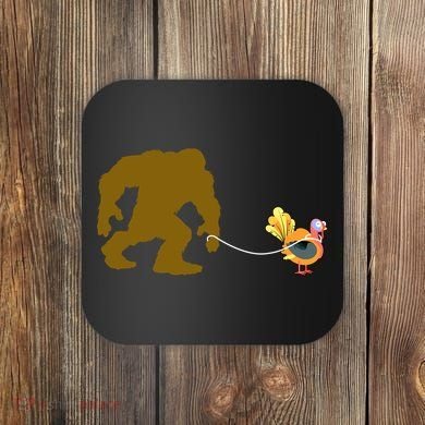 Funny Bigfoot Thanksgiving Turkey Coaster