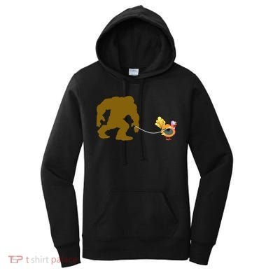 Funny Bigfoot Thanksgiving Turkey Women's Hoodie