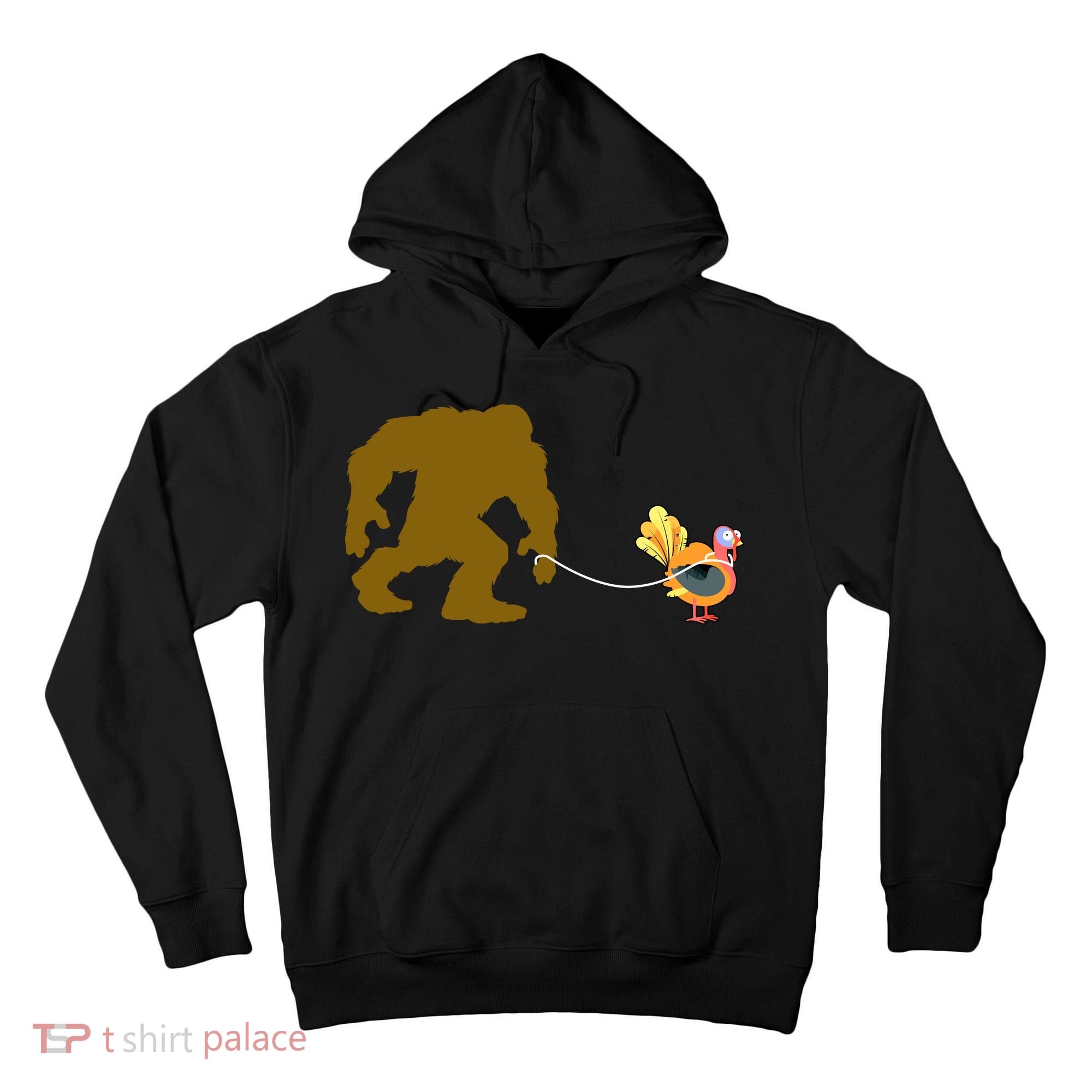 Funny Bigfoot Thanksgiving Turkey Tall Hoodie