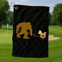 Funny Bigfoot Thanksgiving Turkey Golf Towel thumb 1