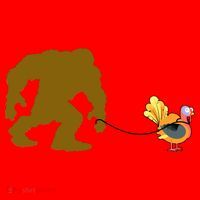 Funny Bigfoot Thanksgiving Turkey Santa Hat thumb 1