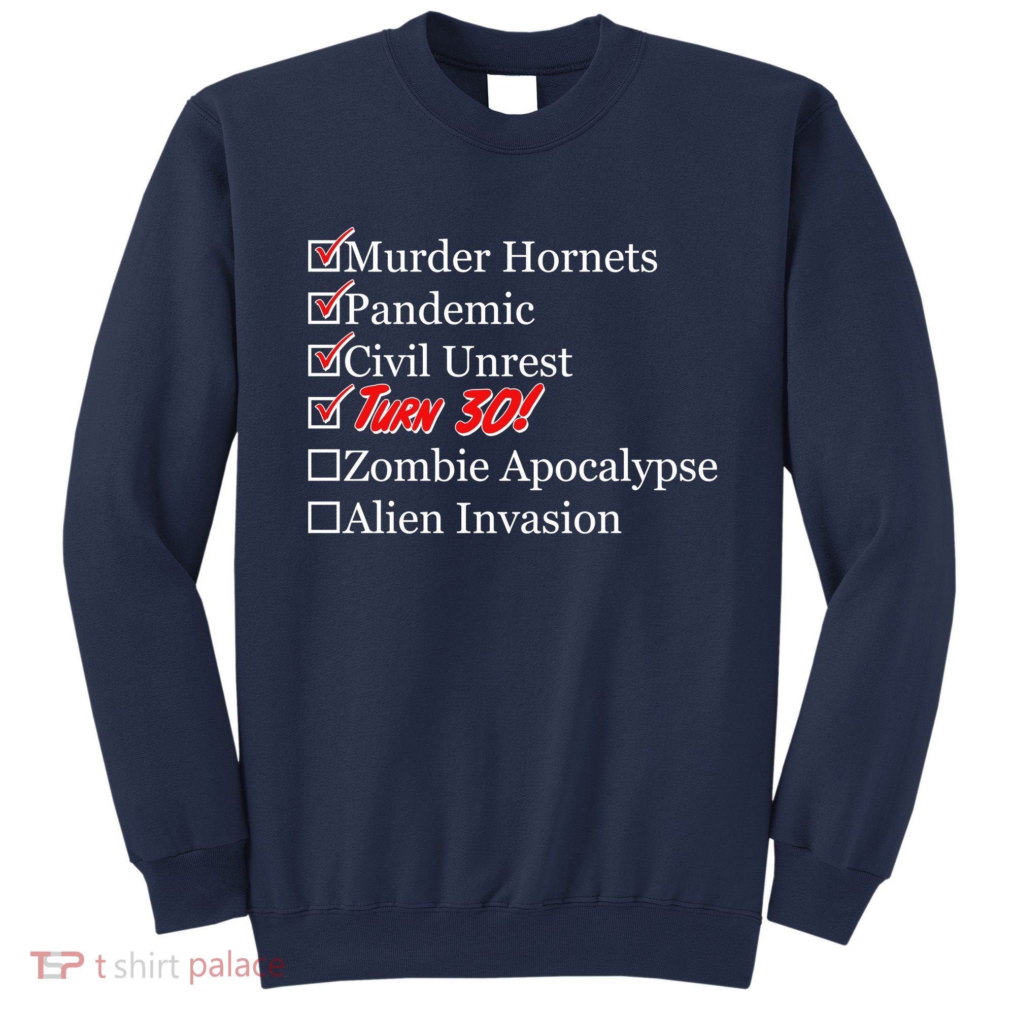 Funny Birthday In Quarantine Checklist 30th Birthday Sweatshirt