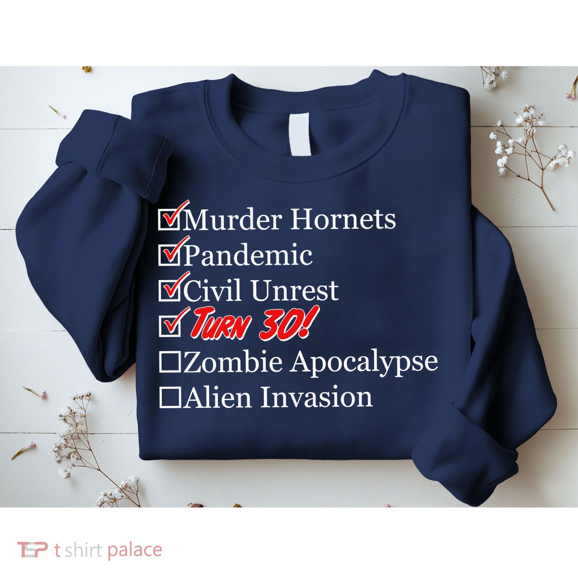 Funny Birthday In Quarantine Checklist 30th Birthday Sweatshirt